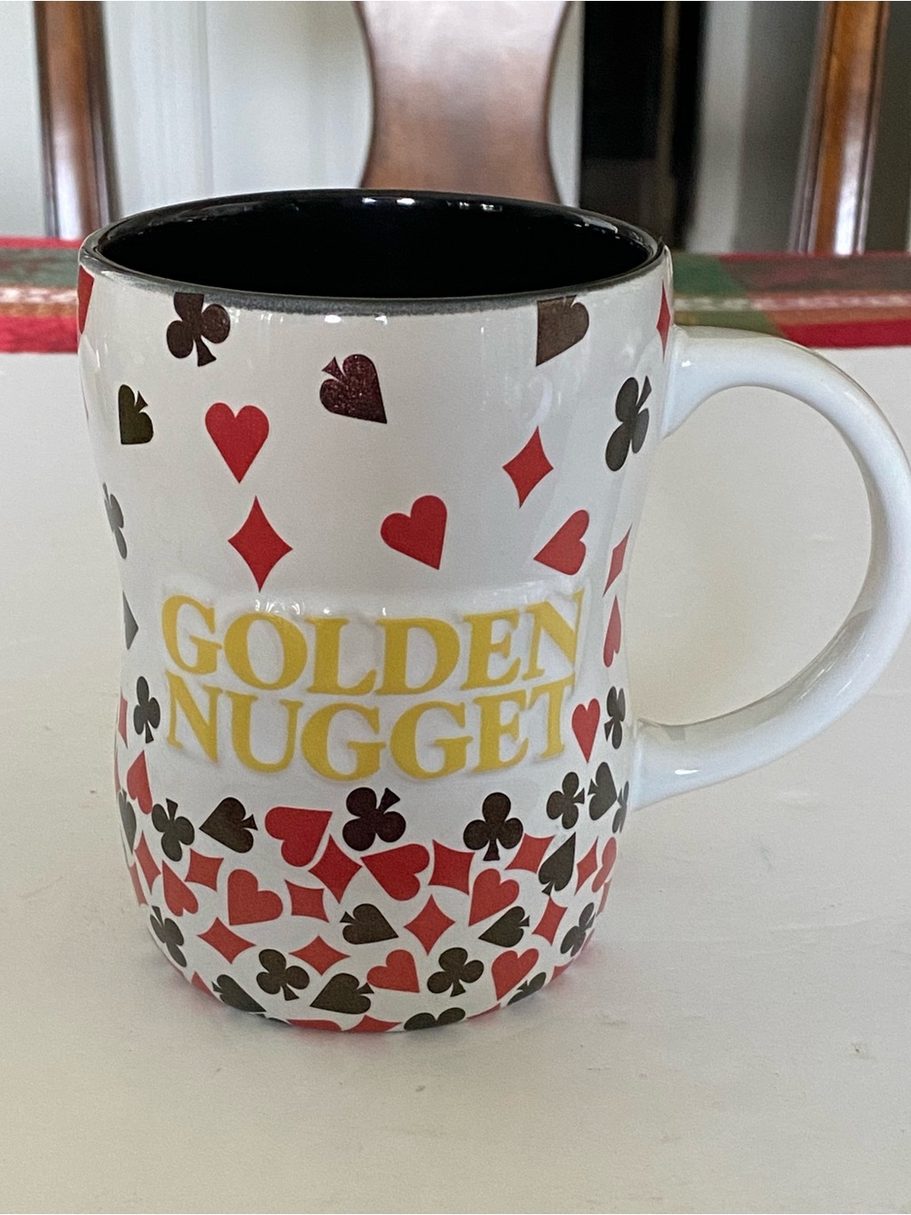 Landry’s Golden Nugget Casino Coffee Mug Large Drinking Cup Poker Card Design 5”